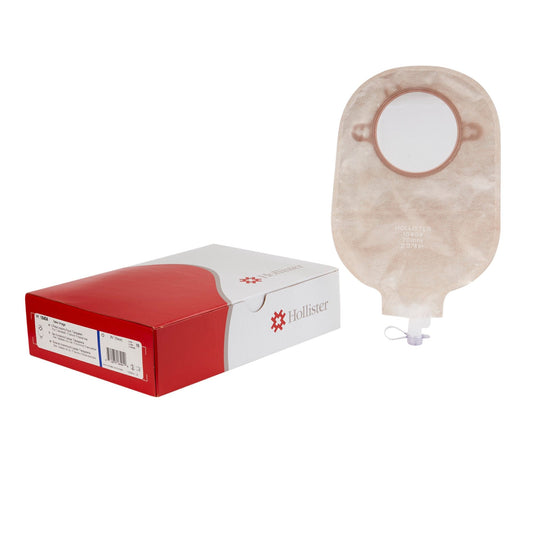 New Image™ 18404 Two-Piece Transparent Urostomy Pouch, Flange, Blue Match
