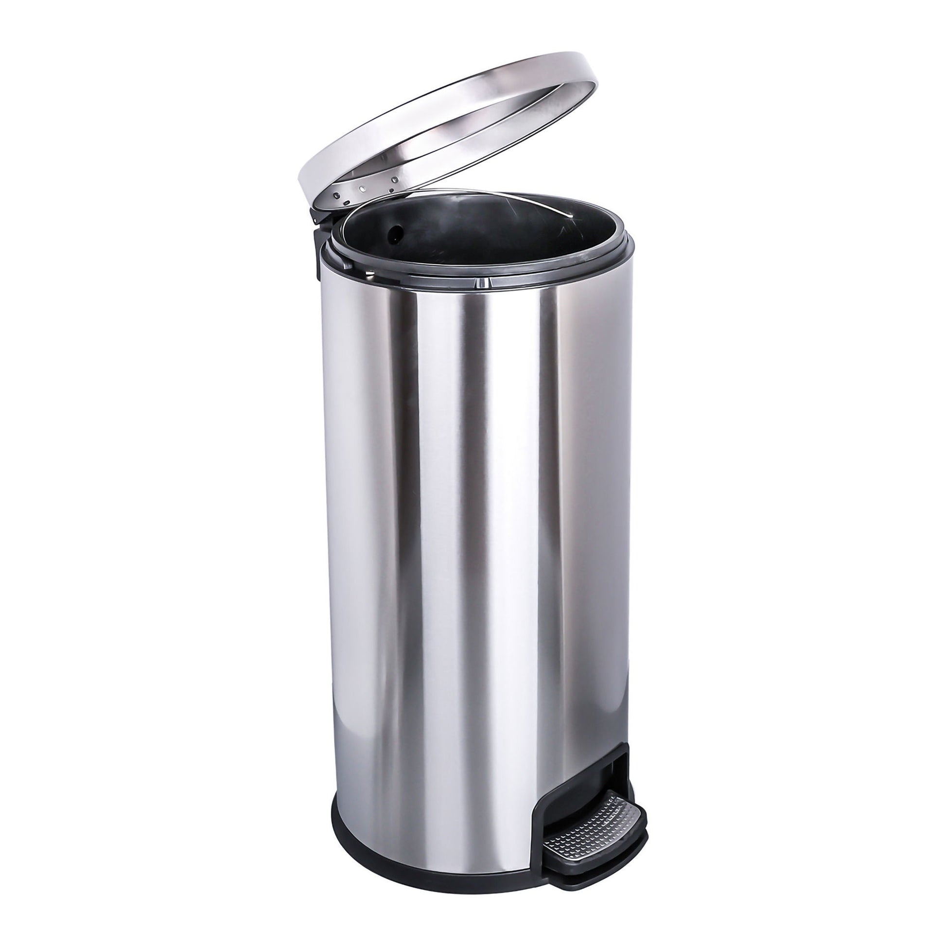 McKesson Trash Can, Stainless Steel, Round, 8 Gallons