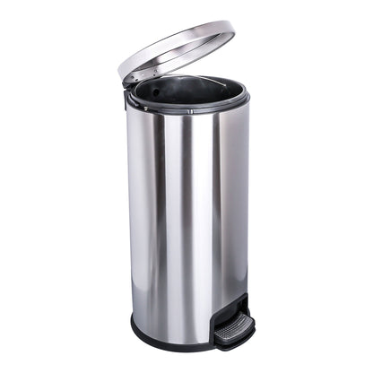 McKesson Trash Can, Stainless Steel, Round, 8 Gallons