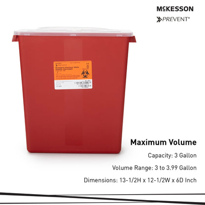McKesson Prevent® Multi-purpose Sharps Container, 3 Gallon