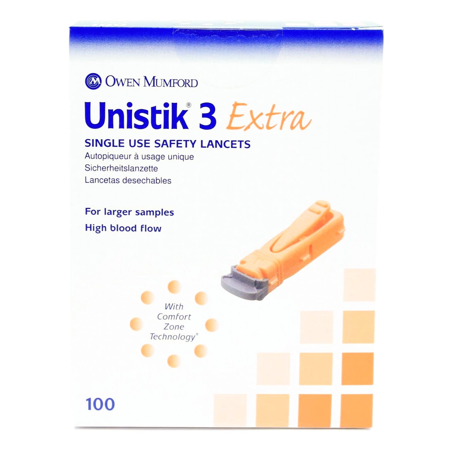 Unistik® 3 Extra Safety Lancet, 2-millimeter Depth