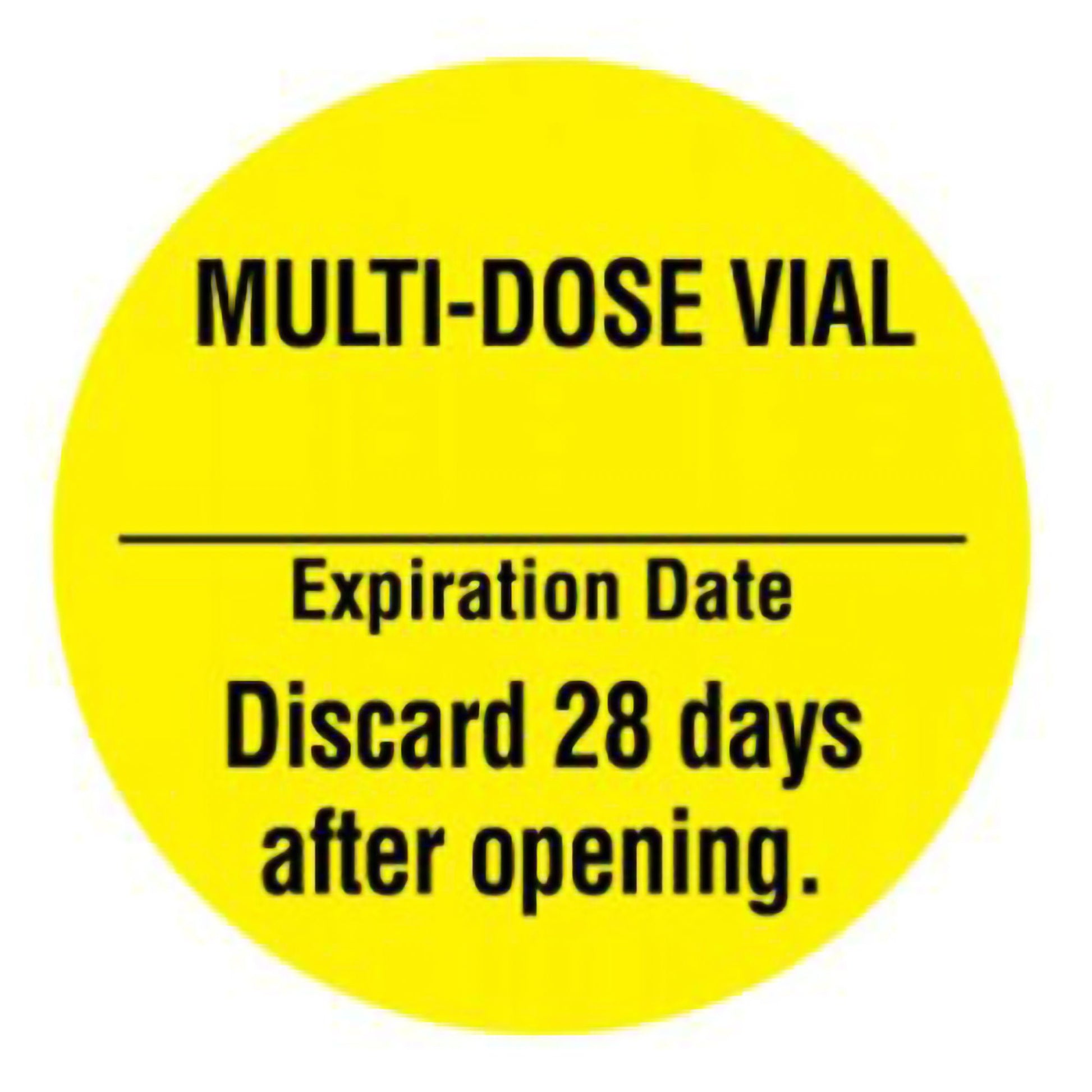 "Multi-Dose Vial Expiration Date __________ Discard 28 Days after Opening" Label