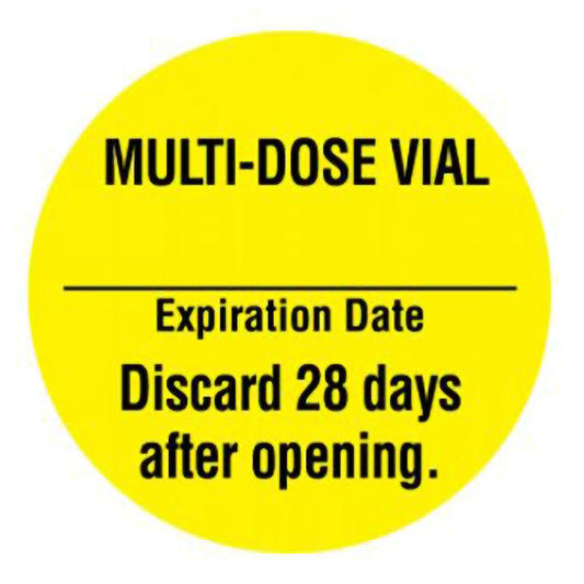 "Multi-Dose Vial Expiration Date __________ Discard 28 Days after Opening" Label