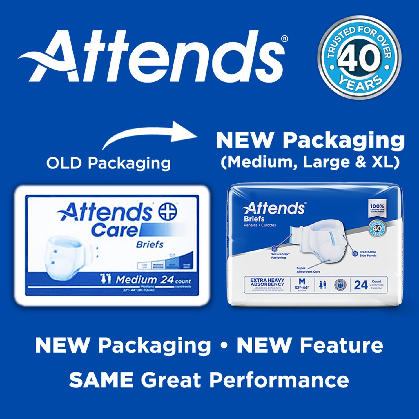 Attends® Extra Heavy Absorbency Briefs