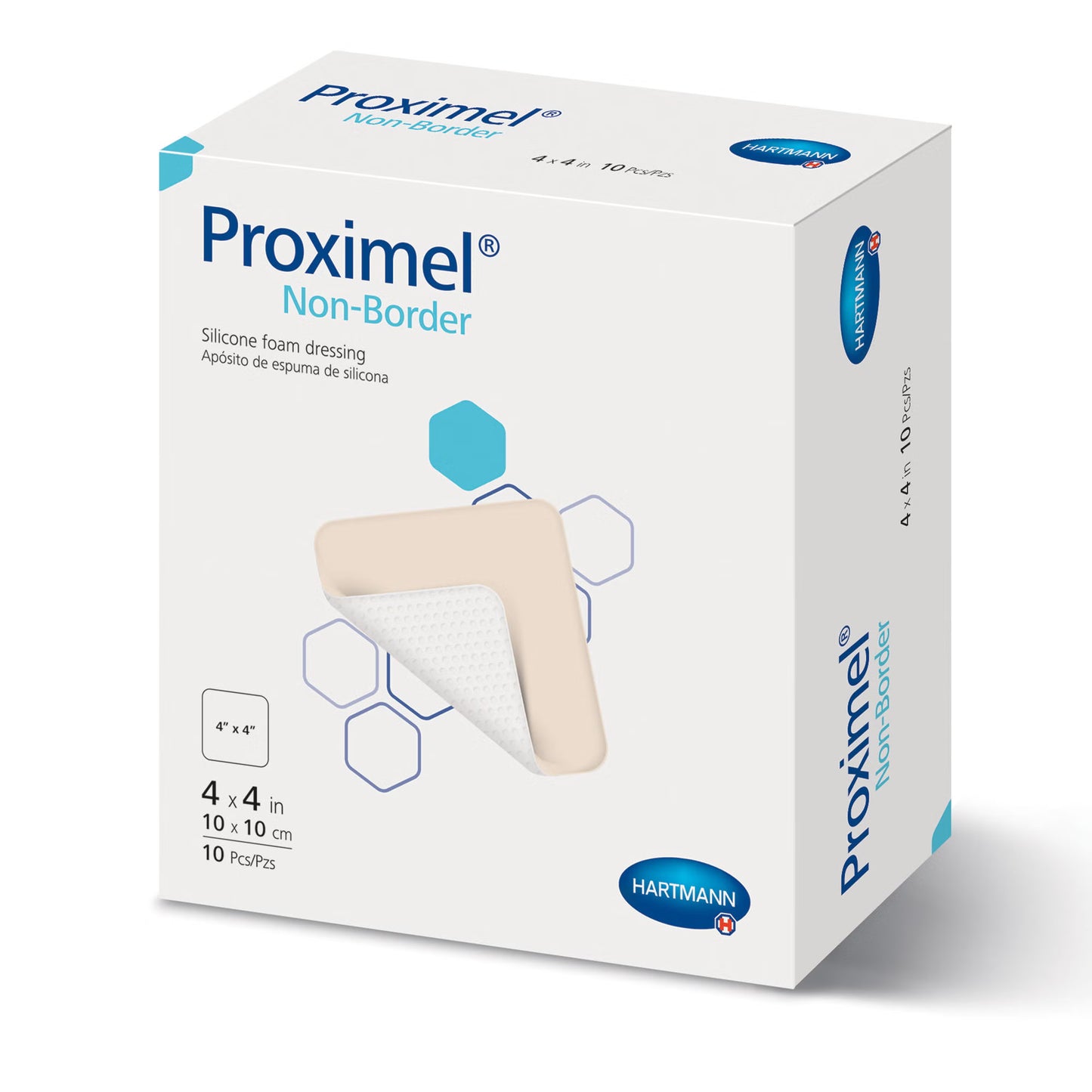 Proximel Non-Border Foam Dressing Without Border Waterproof Backing Silicone Face Square