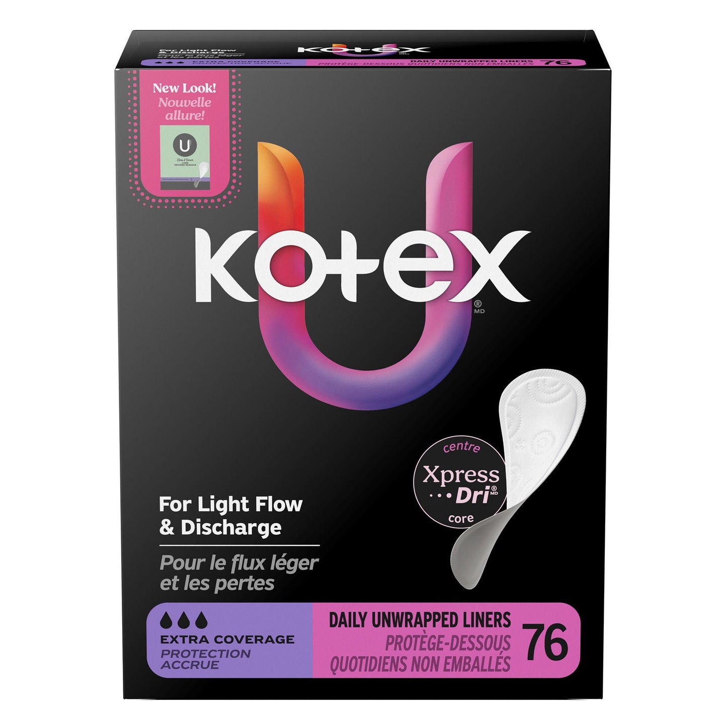 U by Kotex Panty Liner Extra Coverage Light Absorbency