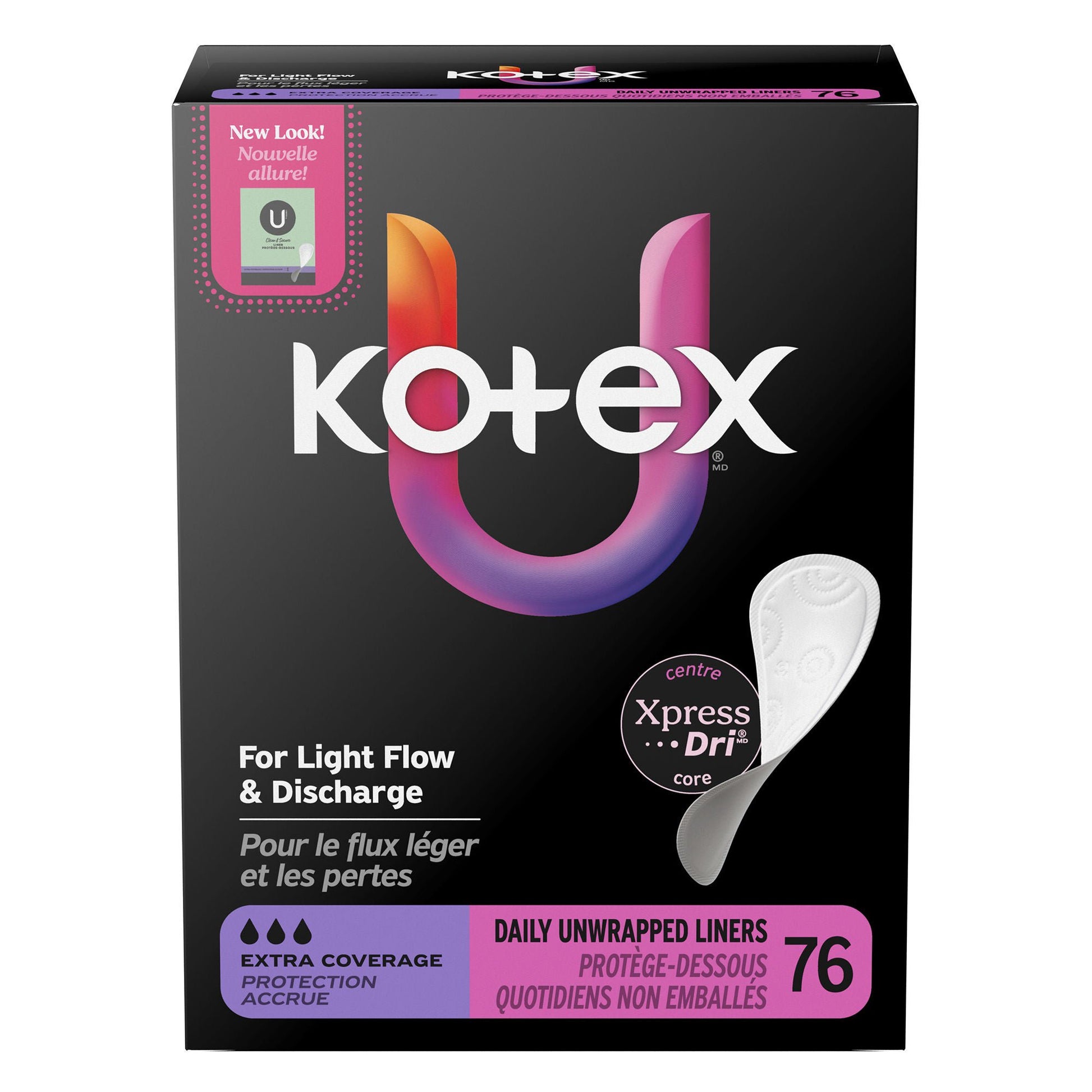 U by Kotex Panty Liner Extra Coverage Light Absorbency