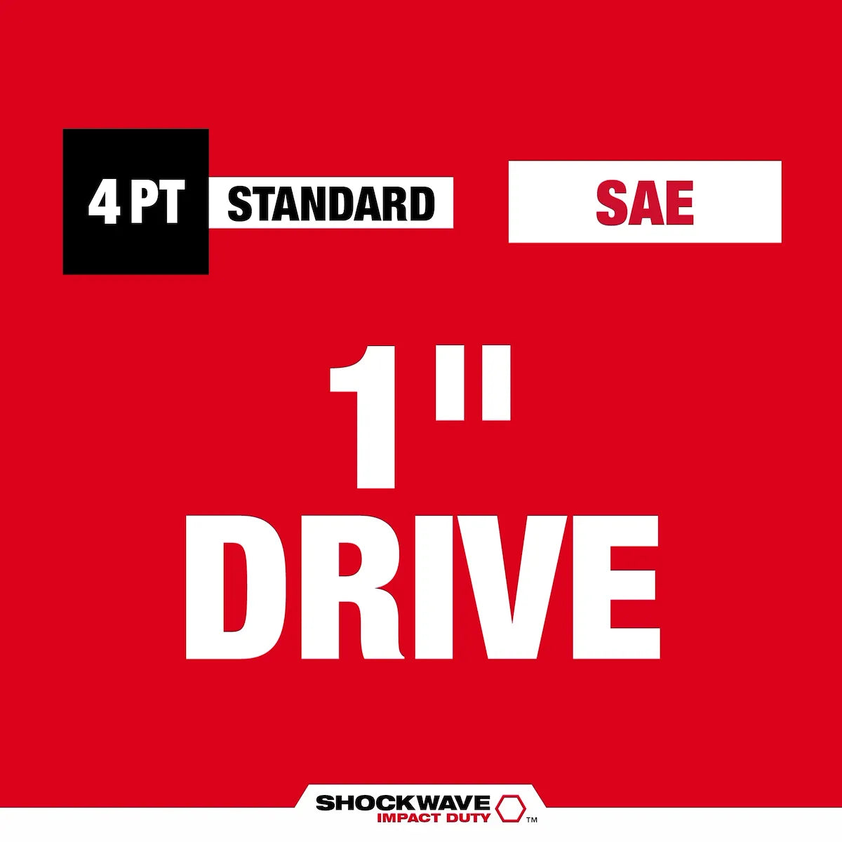 Milwaukee SHOCKWAVE Impact Duty 1" Drive 13/16" Standard 4 Point Square Socket 49-66-7841