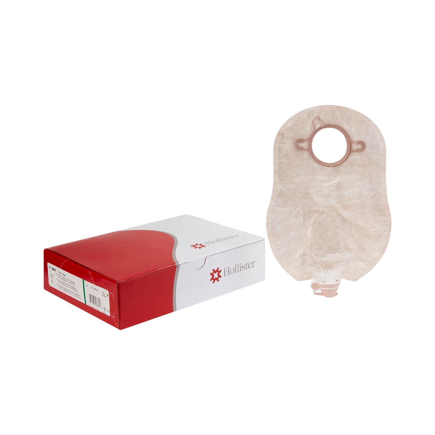 New Image™ Two-Piece Transparent Urostomy Pouch, Flange, Green Match