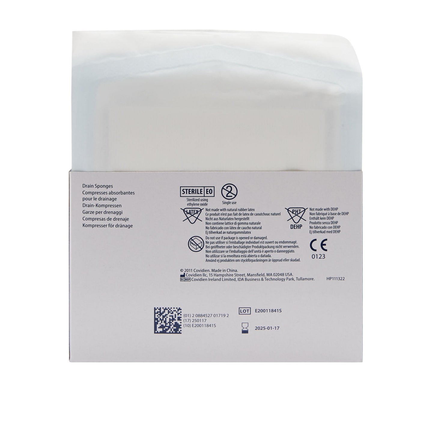 Curity™ Drain Sponge, Six-Ply