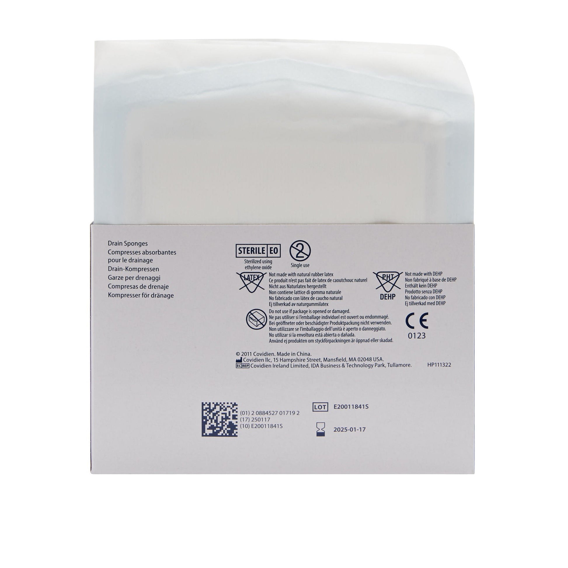 Curity™ Drain Sponge, Six-Ply