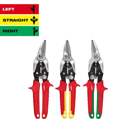 Milwaukee 3PC Aviation Snip Set 48-22-4563 | 1.5 in Blade Length, 3-Piece