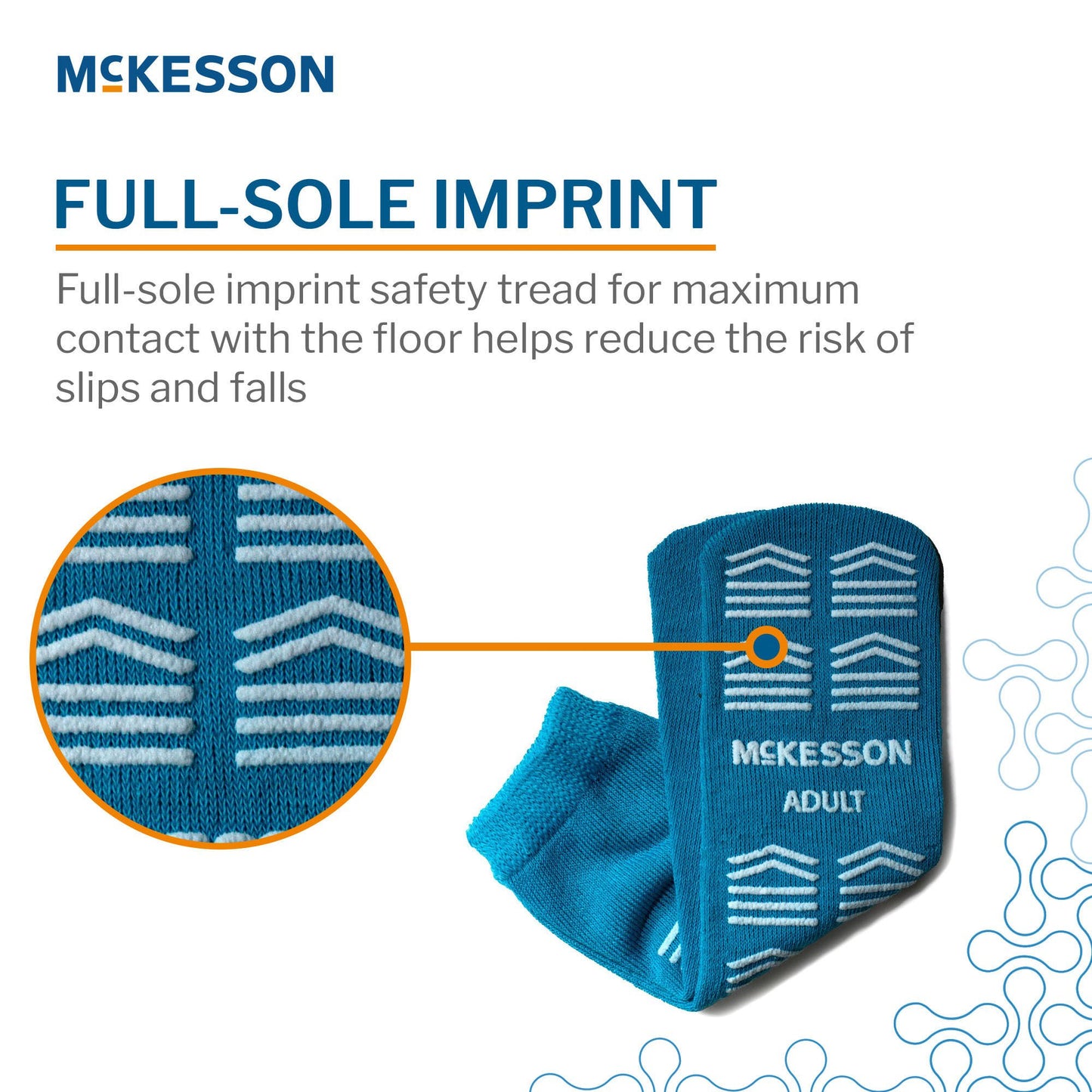 McKesson Slipper Socks, Single Tread, Adult Size, Teal