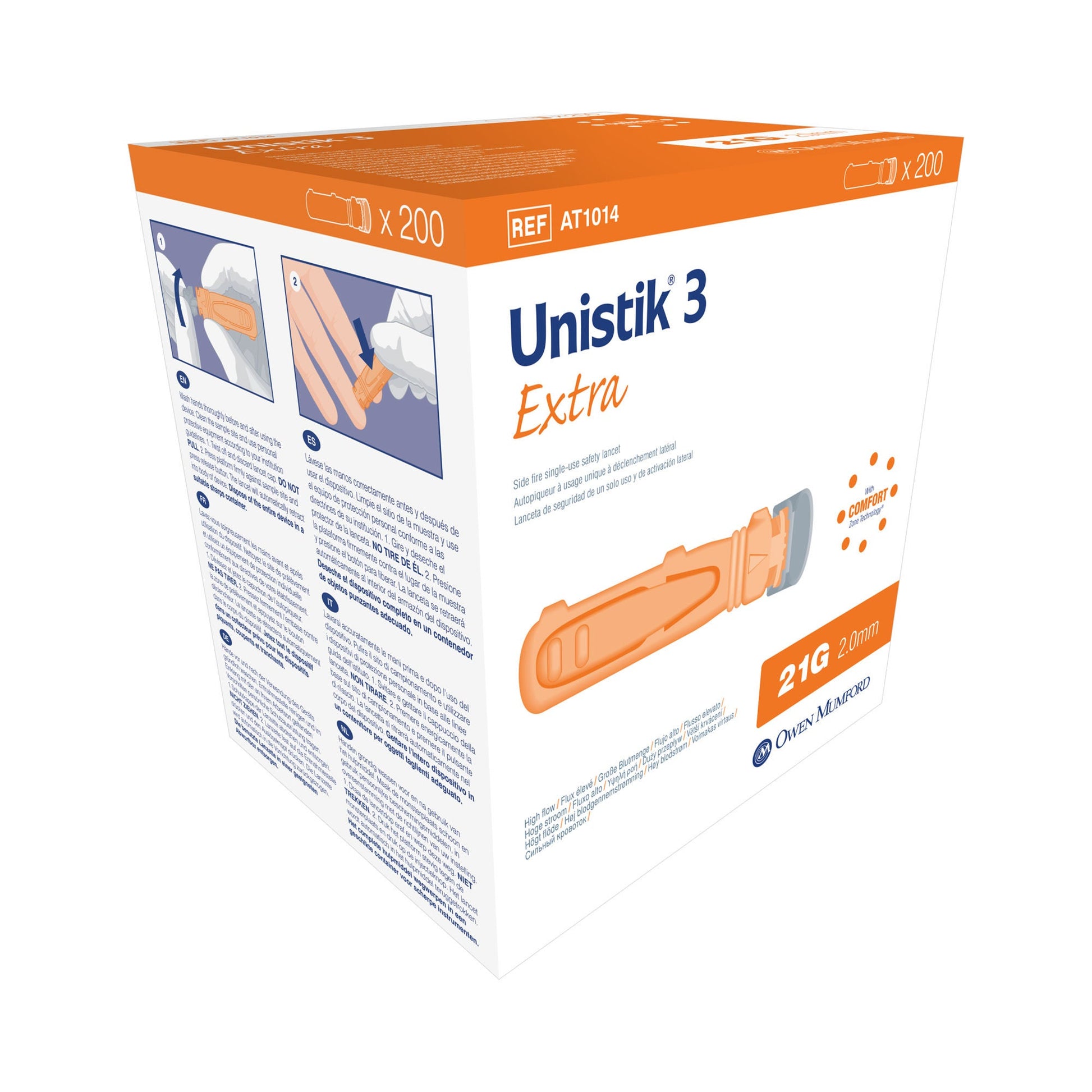 Unistik® 3 Extra Safety Lancet, 2-millimeter Depth