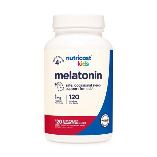 nutricost® Kids 1 mg Melatonin Gummies, Strawberry Flavor