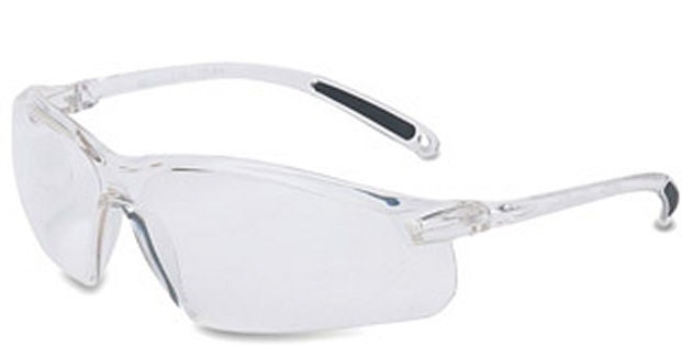 Uvex A700 Series Safety Glasses Wraparound Anti-scratch Coating Clear Tint Polycarbonate Lens Clear Frame Over Ear One Size Fits Most