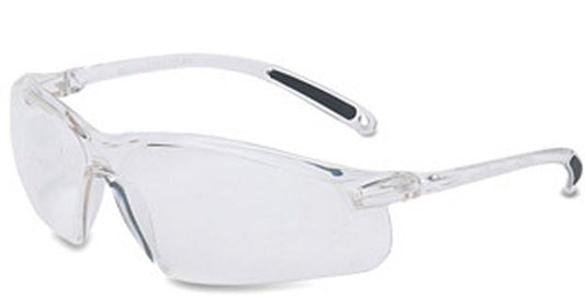 Uvex A700 Series Safety Glasses Wraparound Anti-scratch Coating Clear Tint Polycarbonate Lens Clear Frame Over Ear One Size Fits Most