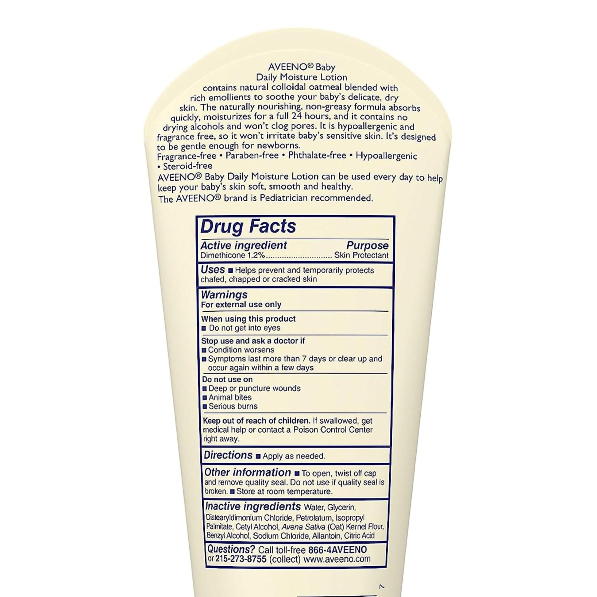 Aveeno Baby Baby Lotion Tube Unscented Lotion