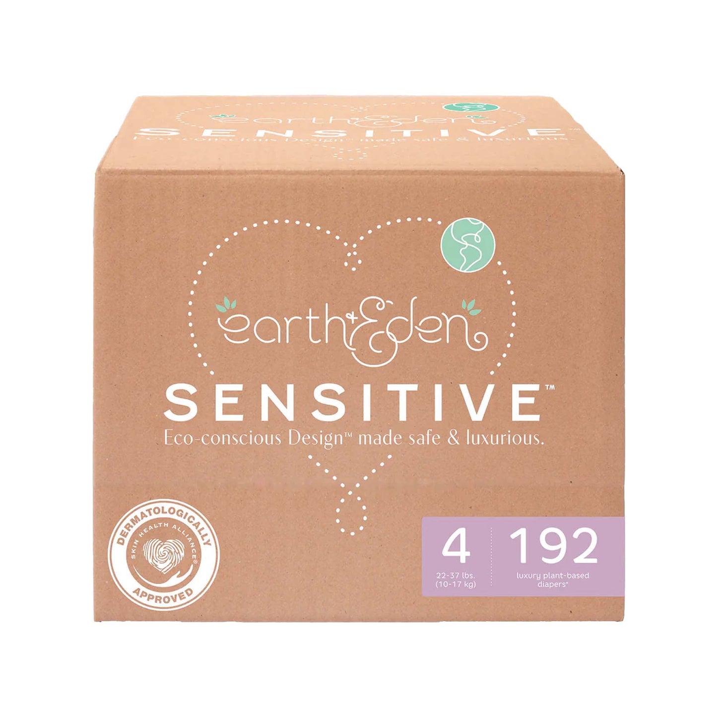 Earth & Eden Sensitive Baby Diapers, for Babies Weighing 22 – 37 lbs.