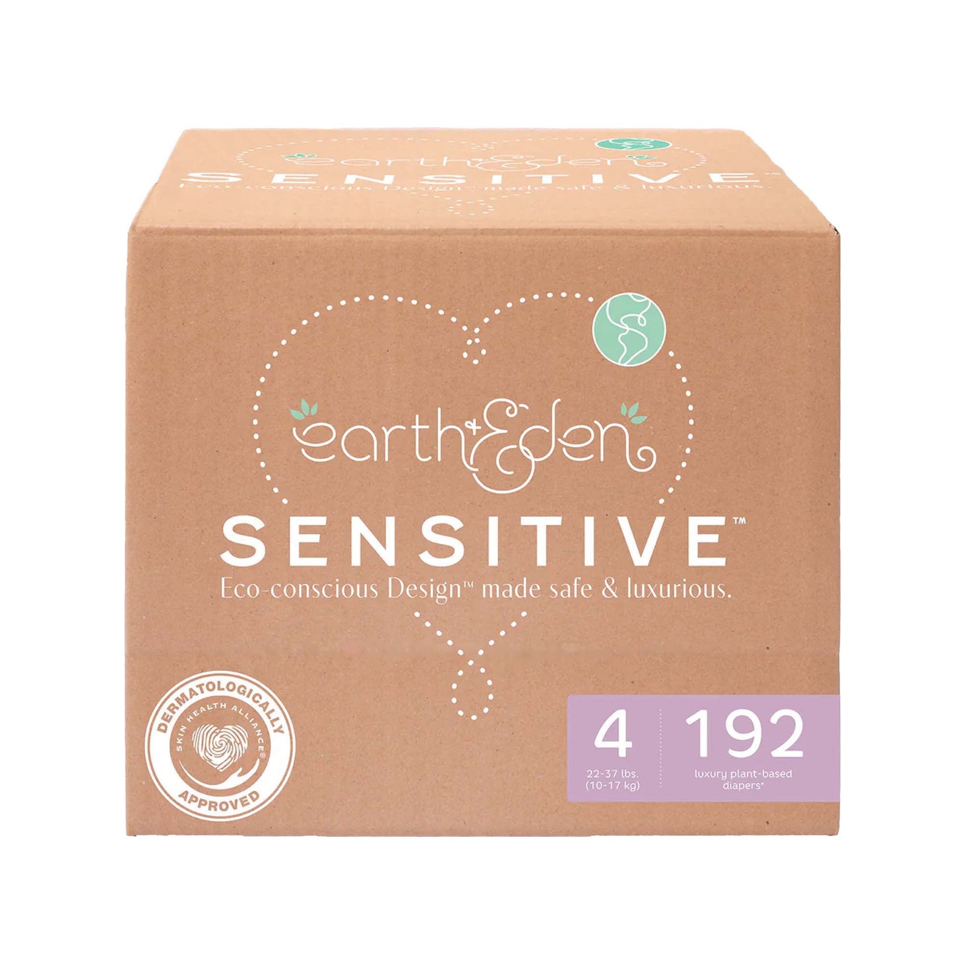 Earth & Eden Sensitive Baby Diapers, for Babies Weighing 22 – 37 lbs.