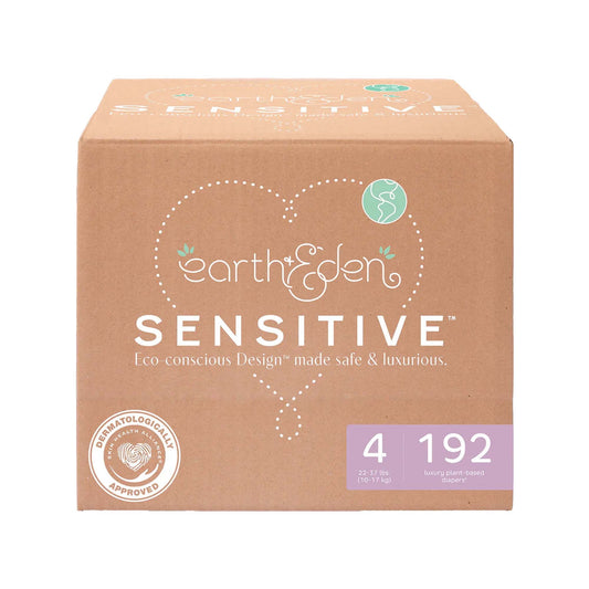 Earth & Eden Sensitive Baby Diapers, for Babies Weighing 22 – 37 lbs.