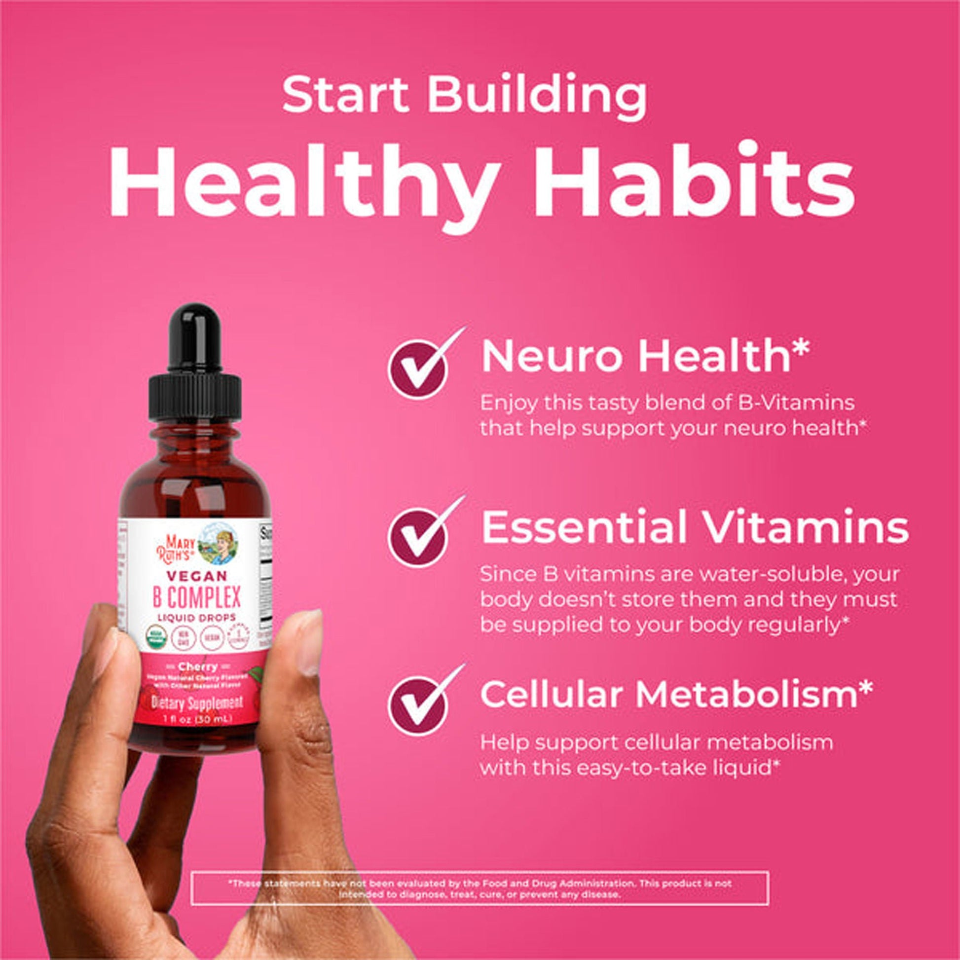 Mary Ruth's® Vegan B-Complex Drops, B Vitamins in Liquid Form