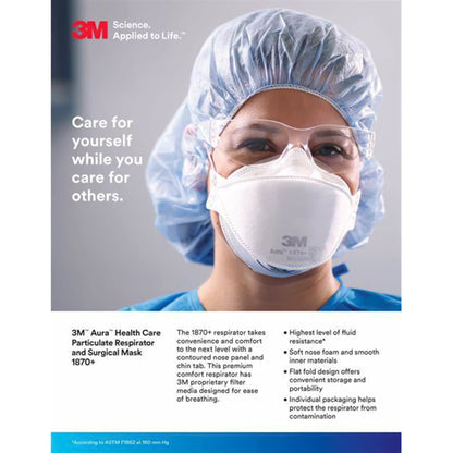 3M™ Aura™ N95 Particulate Respirator and Surgical Mask
