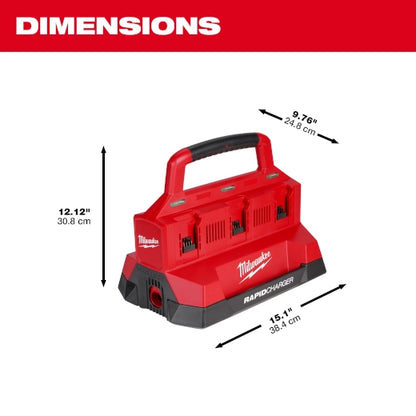 Milwaukee M18 Six Bay Rapid Charger w/ PACKOUT Compatibility 48-59-1809 | M18 Battery