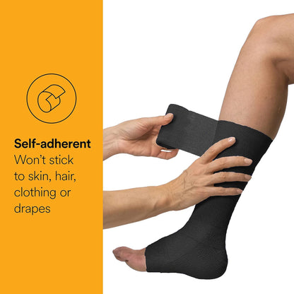 3M Coban LF Cohesive Bandage Self-adherent Closure Black NonSterile Low Compression