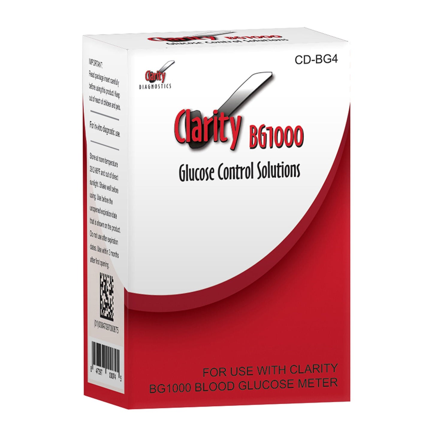 Clarity BG1000 Diabetes Management Test Control Set Blood Glucose Normal Level / High Level