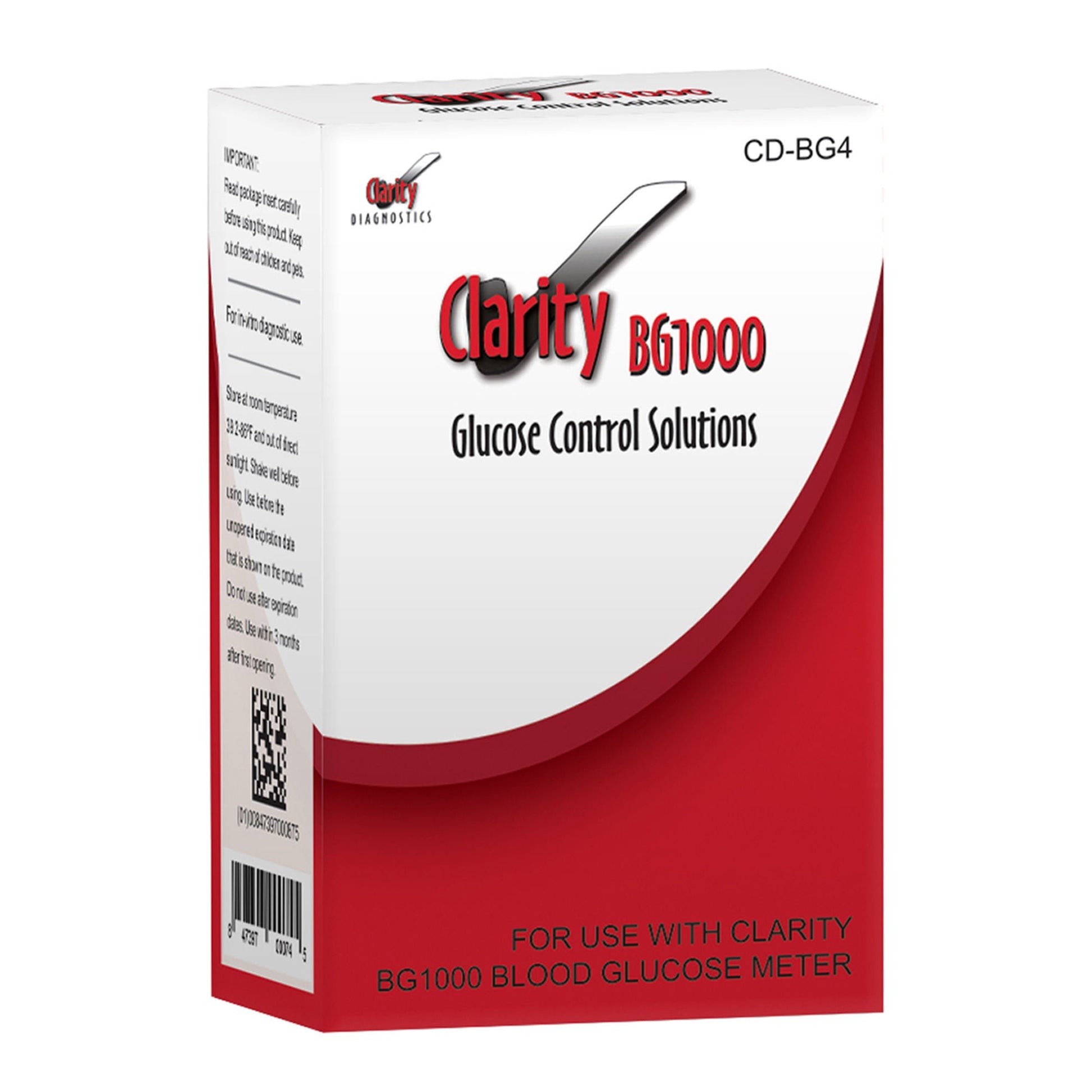 Clarity BG1000 Diabetes Management Test Control Set Blood Glucose Normal Level / High Level