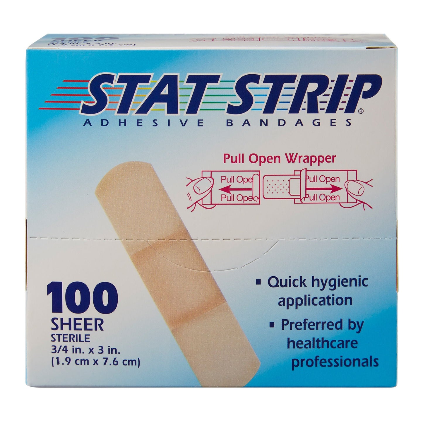 American® White Cross Stat Strip® Tan Adhesive Strip, ¾ x