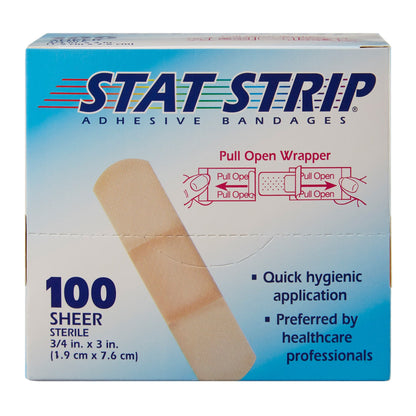 American® White Cross Stat Strip® Tan Adhesive Strip, ¾ x