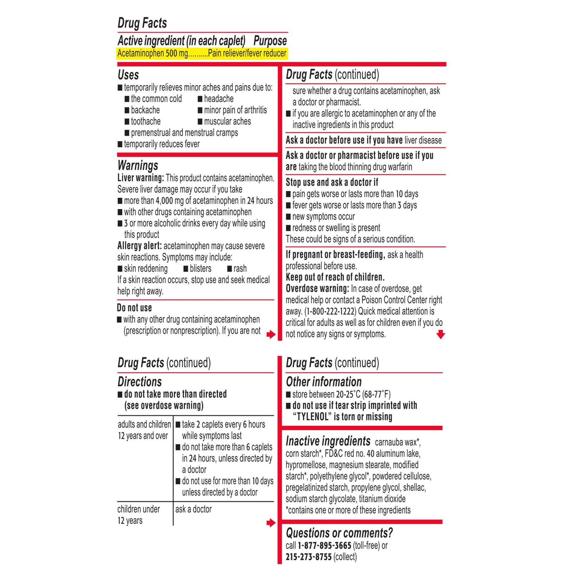 Tylenol® Extra Strength Acetaminophen Pain Relief
