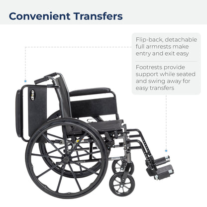 drive™ Cruiser III Lightweight Wheelchair, 20-Inch Seat Width