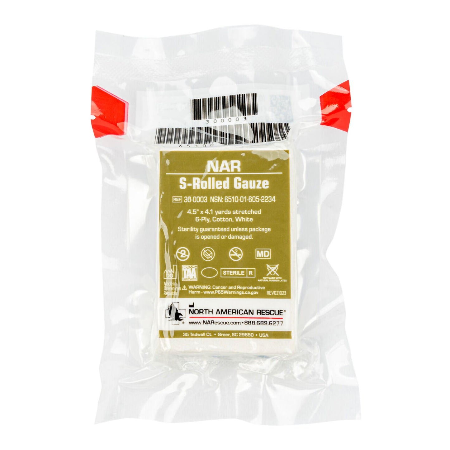 NAR Compressed Gauze Roll 6-Ply