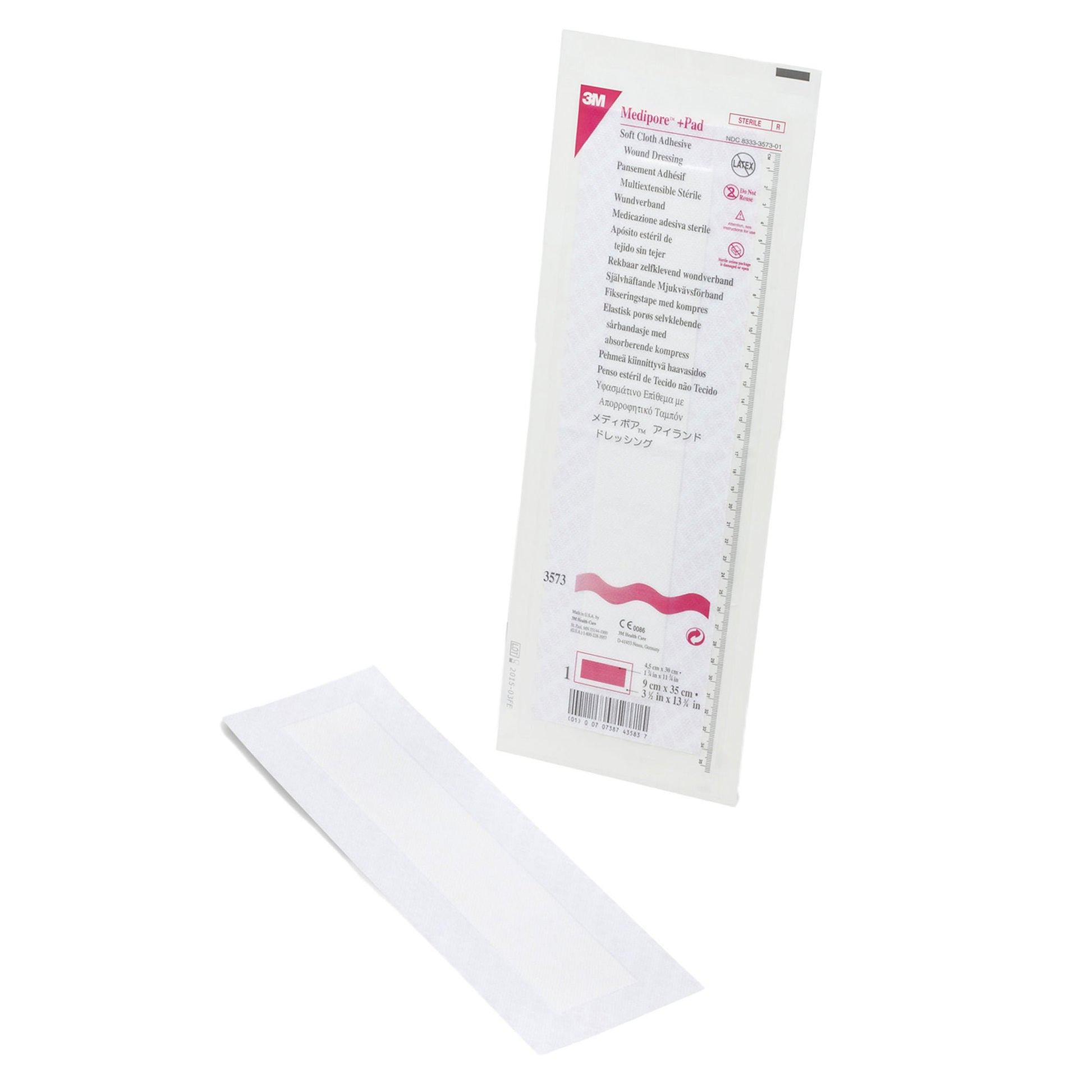 3M™ Medipore™ + Pad Soft Cloth Adhesive Dressing
