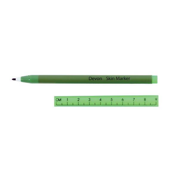 Cardinal Health™ Devon™ Gentian Violet Ink Skin Marker, Regular Tip, with Ruler – Box of 25