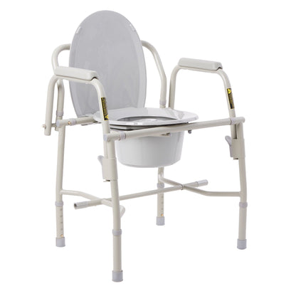 drive™ Deluxe Steel Drop-Arm Commode Chair