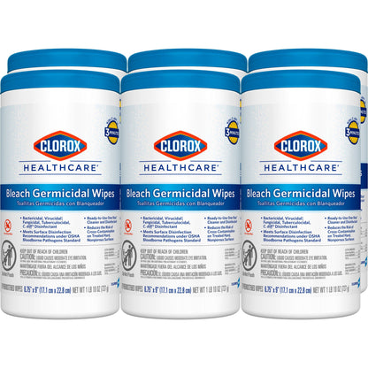 Clorox Healthcare® Bleach Germicidal Wipes, Canister, .