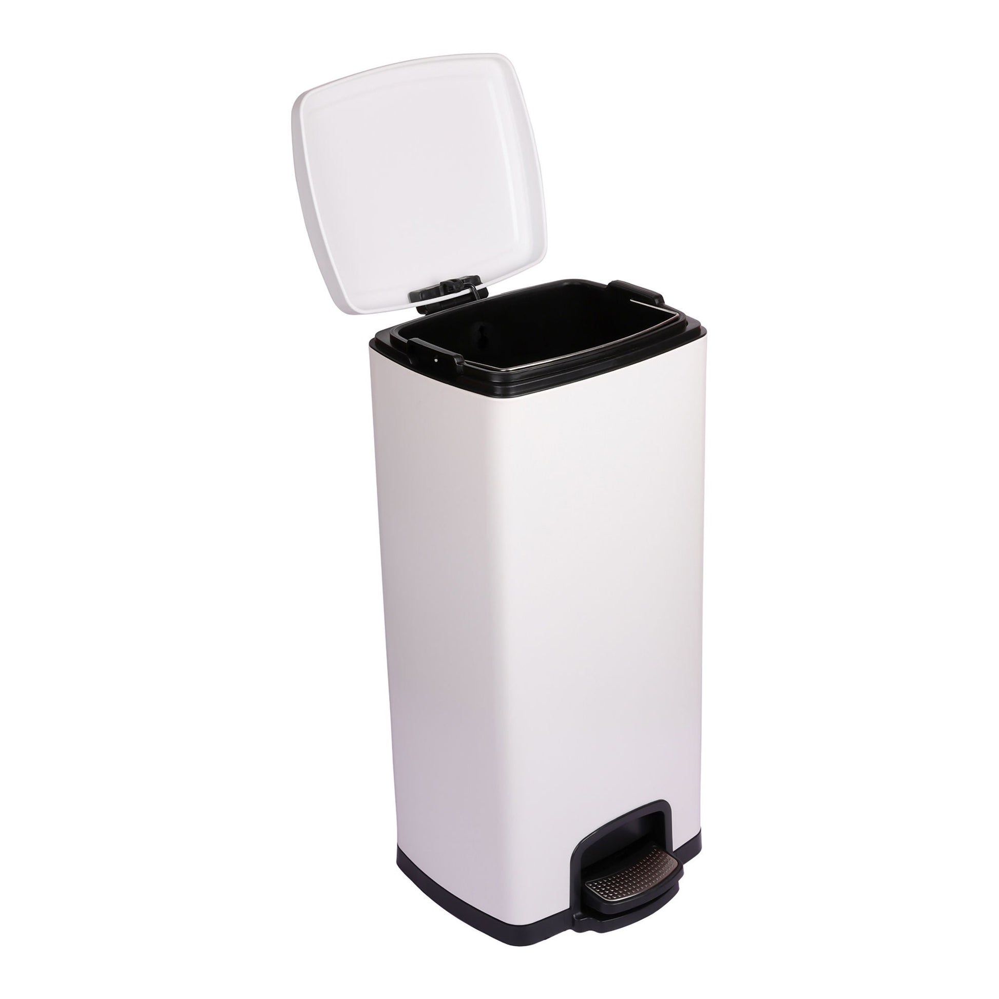 McKesson White Square Step-On Trash Can