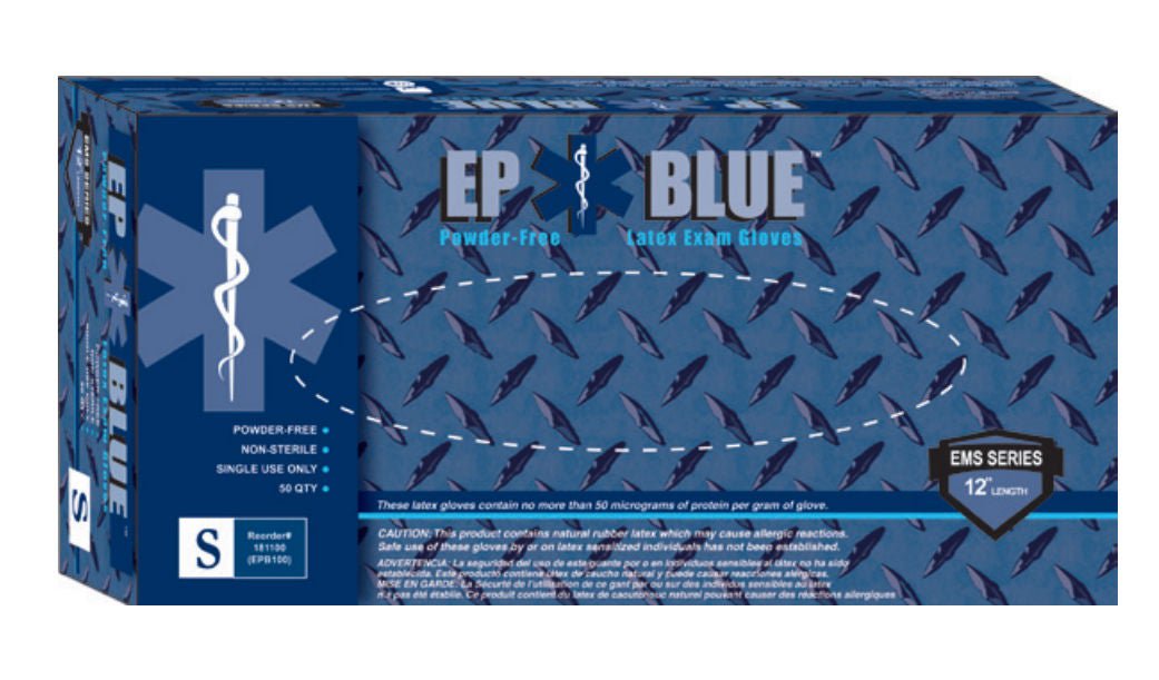 DermAssist® EP Blue™ Latex Exam Gloves, Blue