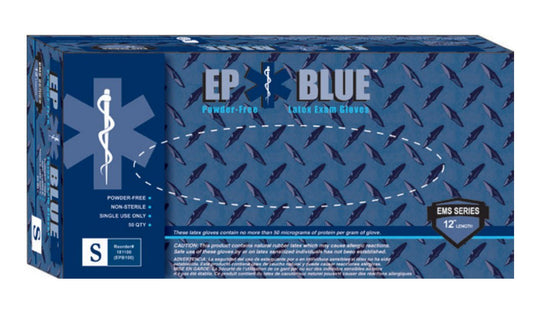 DermAssist® EP Blue™ Latex Exam Gloves, Blue
