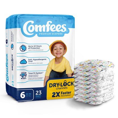 Attends Comfees Premium Baby Diapers, Tab Closure, Kid Design