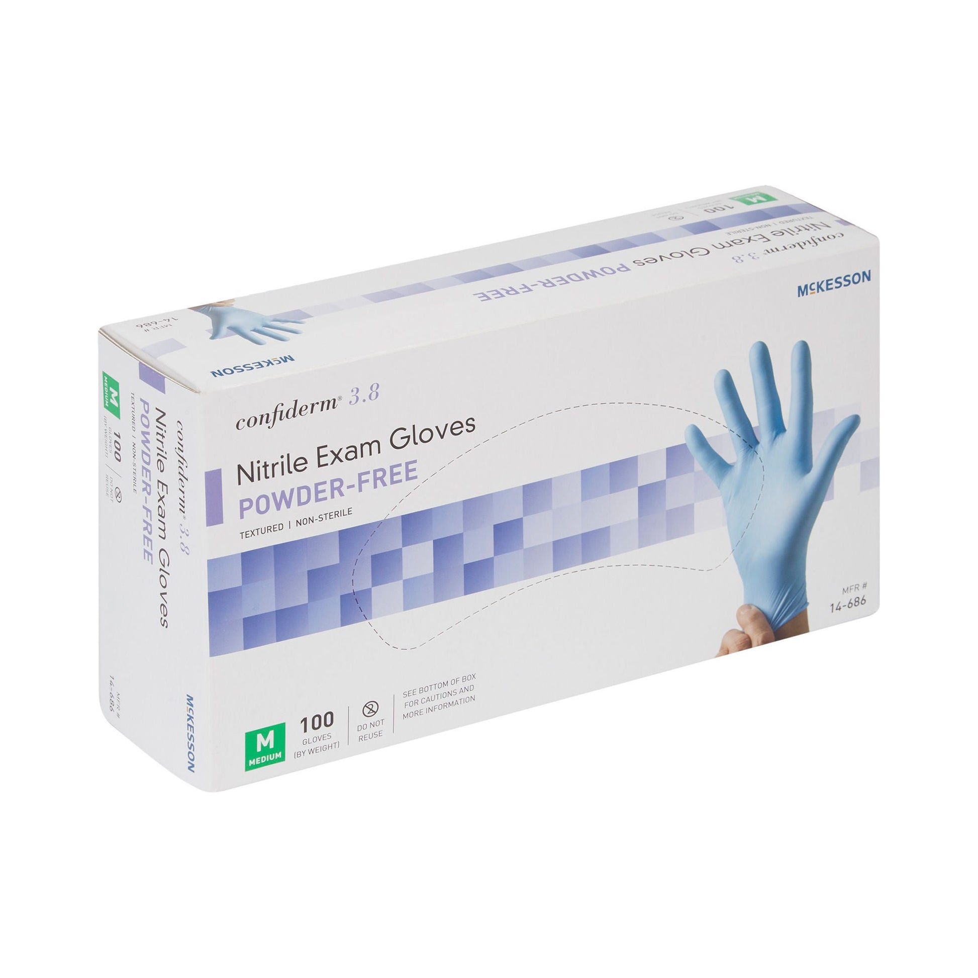 McKesson Confiderm® 3.8 Nitrile Exam Gloves, Blue - view 6