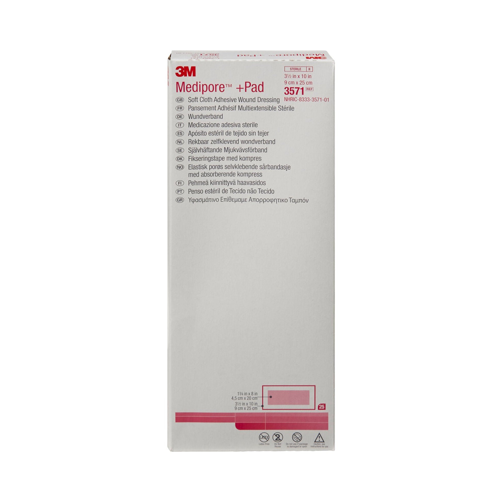 3M™ Medipore™ + Pad Soft Cloth Adhesive Dressing