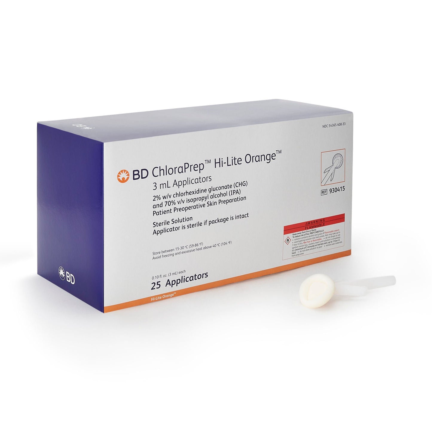 ChloraPrep Hi-Lite Orange Skin Prep Solution Foam Applicator 2% / 70% Strength CHG (Chlorhexidine Gluconate) / Isopropyl Alcohol