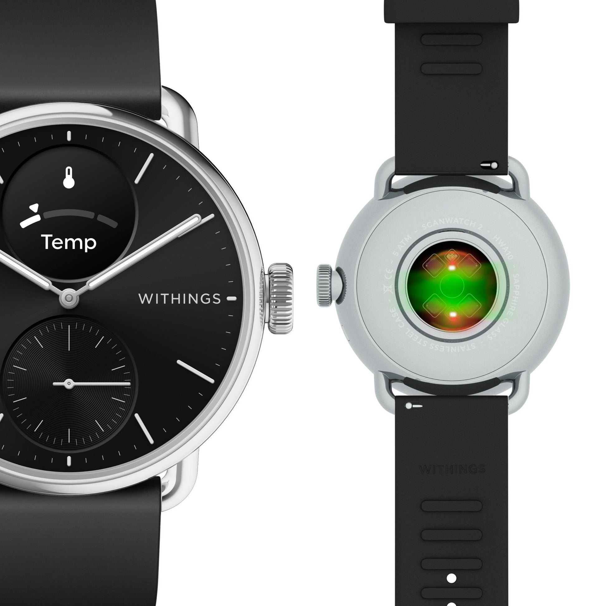 Withings ScanWatch 2 Smart Watch, 38mm, Black