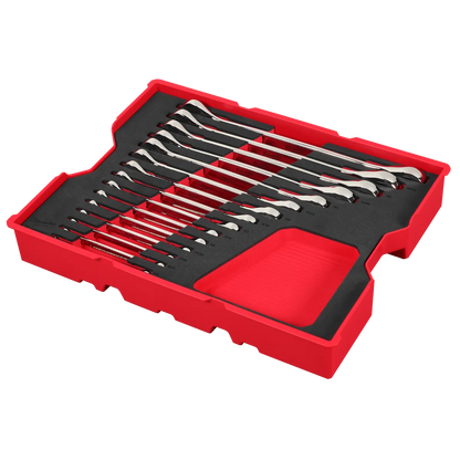 Milwaukee 15pc. SAE Ratcheting Combination Wrench Set with Tray for PACKOUT Drawers 45-96-9212