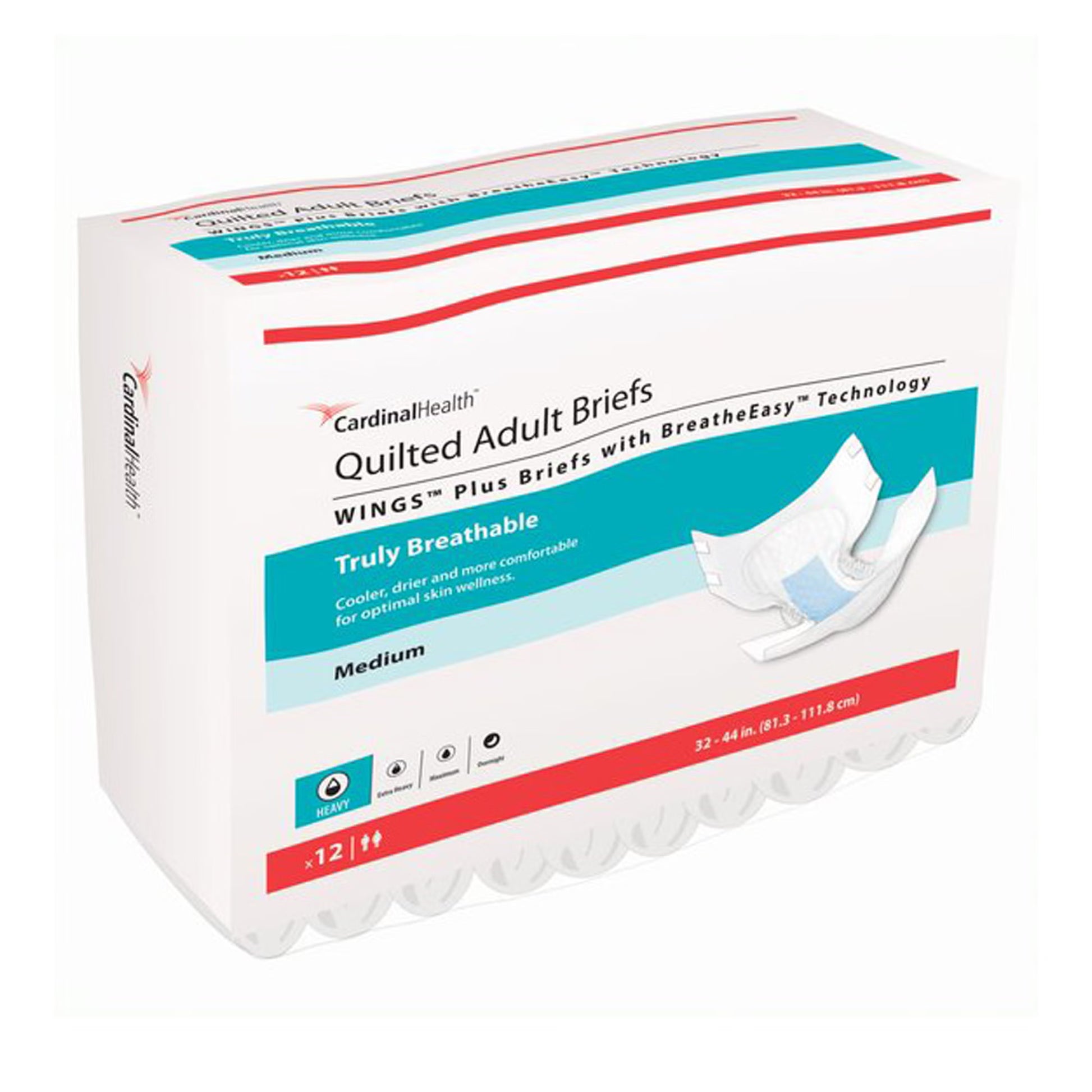 Wings™ Quilted Plus with BreatheEasy™ Technology Incontinence Brief